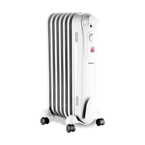 Image of Schallen Portable Electric Slim Oil Filled Radiator Heater with Adjustable Temperature Thermostat, 3 Heat Settings & Safety Cut Off (1500W | 7 Fin)