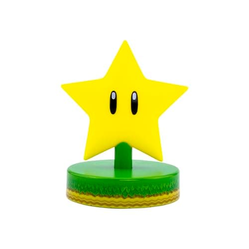 Image of Paladone Mario Super Star 3D Icon BDP | Officially Licensed Nintendo Collectable | Unique Gift Idea | Bright Night Light or Desk Lamp | Battery Powered by 2 x AAA, Yellow,PP6361NN