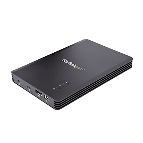 Image of StarTech 4 Bay Thunderbolt 3 NVMe Enclosure, For M.2 NVMe SSD Drives, 1x DisplayPort Video 2x TB3 Downstream Ports, 40Gbps, 72W Power Supply, External Hard Drive Enclosure , TAA (M2E4BTB3)