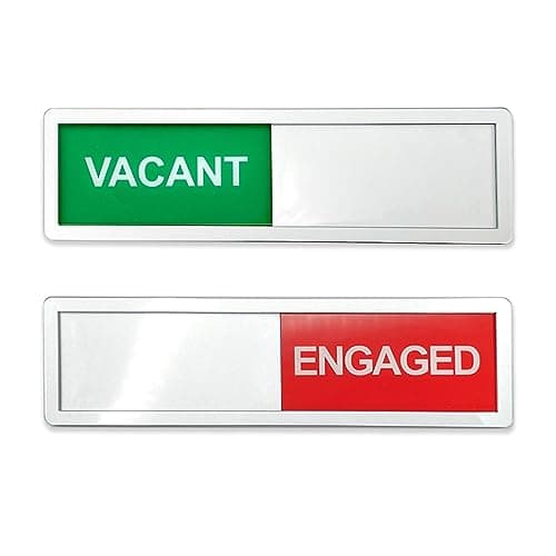 Image of LICQIC Privacy Sign, VACANT/ENGAGED - Sliding Door Sign for Home Office Restroom Conference, Silver