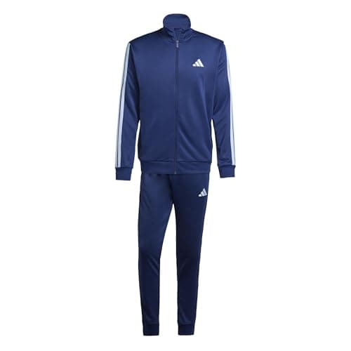 Image of adidas Men's 3 STRIPES FRENCH TERRY TRACKSUITS, dark blue, XS