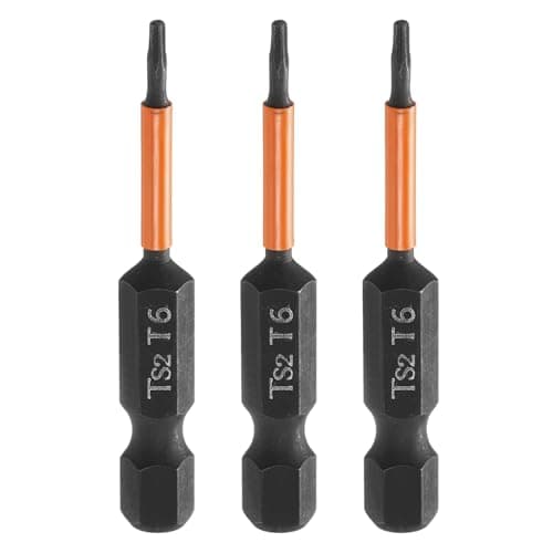 Image of sourcing map 3pcs T6 Torx Head Screwdriver Bit 2" (50mm) Long 1/4" Hex Shank Magnetic No Hole Tamper Proof 6 Point Star Screw Driver Drill Bits Phosphate S2 Steel Industrial Power Tools