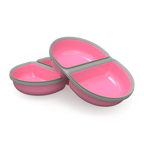 Image of SureFeed Sure Petcare Split Pet Bowl with Integrated Seal, Compatible with Sure Petcare Microchip Pet Feeder with Sealed Lid, Works for Wet and Dry Food, Keeps Food Fresh, Grey (Pink)