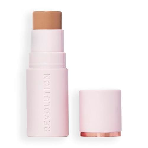 Image of Revolution, Skin Silk Bronzer Stick, Buildable Colour for Cheek, Eye, & Lip, Cream-to-Powder Formula, Vegan & Cruelty-Free, Fair Sand, 4.5g