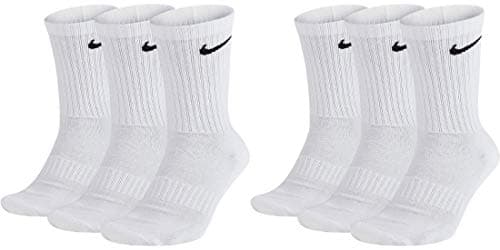 Image of Nike Men's Everyday Cushioned Crew Training Socks (6 Pairs), White, L