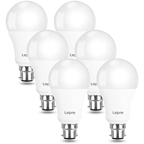 Image of Lepro Bayonet Light Bulbs 100W Equivalent, Warm White 2700K, 13W 1520lm Super Bright LED Bayonet Bulb, B22 LED Bulbs, BC GLS Energy Saving Lightbulbs Bayonet, Non-dimmable, Pack of 6