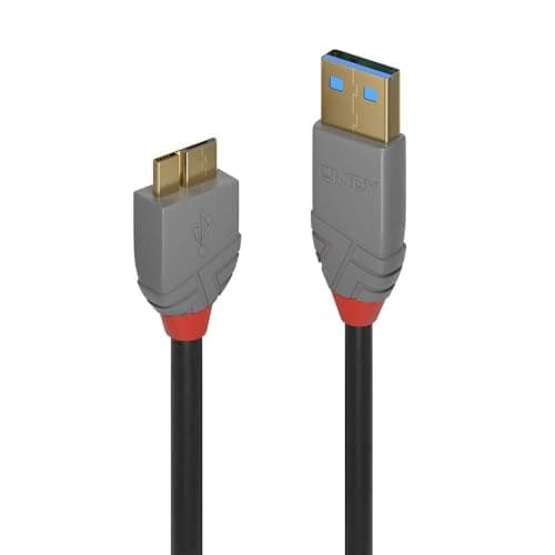 Image of Lindy 3m USB 3.2 Type A To Micro-B Cable, 5Gbps, Anthra Line