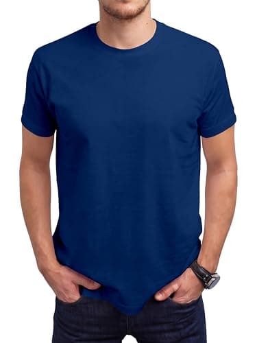 Image of Love My Fashions Men's Round Neck Short Sleeves Plain T-Shirt Deep Navy