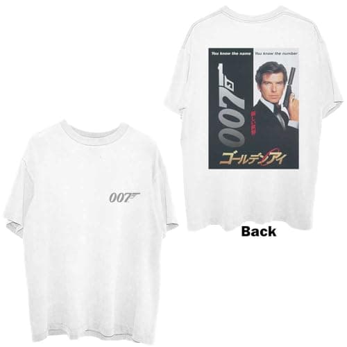 Image of James Bond 007 Goldeneye Japanese Poster Official Tee T-Shirt Mens Unisex (XX-Large) White