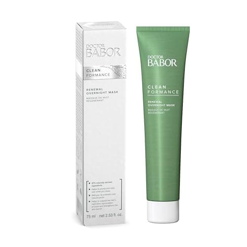 Image of DOCTOR BABOR CLEANFORMANCE Renewal Overnight Mask, Rich Face Mask for All Skin Types, Cream Mask with Pre- / Probiotics, Vegan Formula, 1 x 75 ml