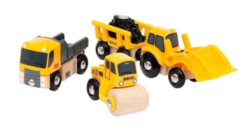 Image of BRIO World Construction Vehicles for Kids Age 3 Years Up - Wooden Railway Train Set Add On Accessories