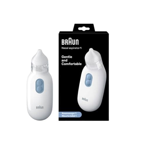 Image of Braun Nasal aspirator 1 - Mucus Remover - Blocked Nose Relief - Electric Suction Power - Two Suction Levels - 2 Nose Tip Sizes - Newborn, Baby, and Child Friendly - Dishwasher Safe - BNA100