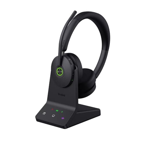 Image of Yealink WH68 ANC DECT Wireless Headset with Microphone, 4X AI Noise Cancelling Mic,606 ft Range On Ear Work Headsets,32H Talk Time, UC Bluetooth Headsets for Work, Computer Desk Phone