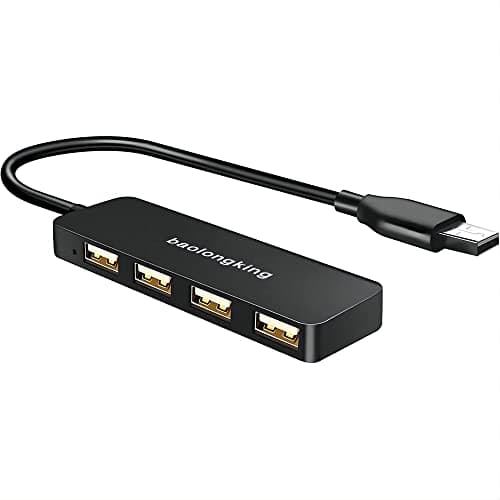 Image of USB Hub, 4-Port USB Splitter Ultra Slim Multiport USB Expander Port Adapter for iMac Pro, MacBook Air, Mac Mini/Pro, Surface Pro, Notebook PC, Laptop, USB Flash Drives, and Mobile HDD(usb 2.0 hub)