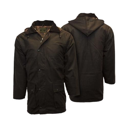 Image of WALKER AND HAWKES - Men's Wax Padded Blackstone Jacket - Brown - Large