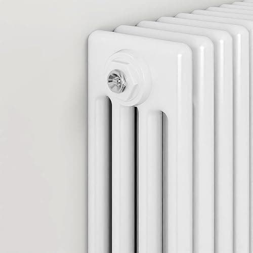 Image of SLINE SANITARY Traditional 4 Column Cast Iron Style Radiator Horizontal White 600x840mm