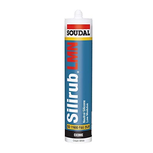 Image of Soudal Silirub LMN Silicone Sealant Low Modulus Neutral Cure All Purpose (310ml) - Cream White