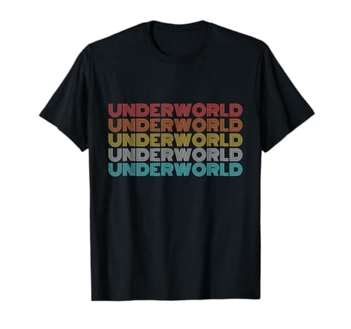 Image of Underworld Retro Vintage T-Shirt - Women's Unisex-Adults, Girls - Black - S - Classic Fit - Crew Neck - Solid - Spring