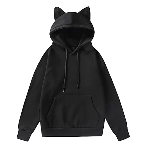 Image of Generisch White Pullover Women's with Thickened Drawstring Hoodie Sweatshirt Primark, black, L