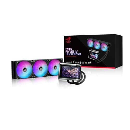 Image of ASUS ROG RYUO IV 360 ARGB Liquid Cooler for All-in-One Processor with 6.67 Inch Curved AMOLED Display for 3D Videos, Pre-Assembled ARGB Fans, Asetek Emma Gen8 V2 Pump, Paste