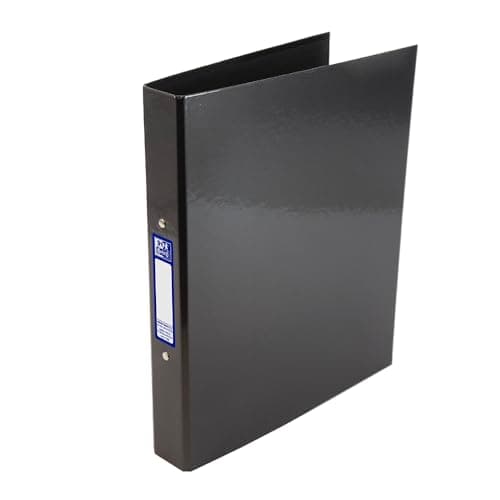 Image of Oxford Premium A4 Ring Binder, Charcoal Black Single Folder, 25mm Capacity, Laminated Paper on Board