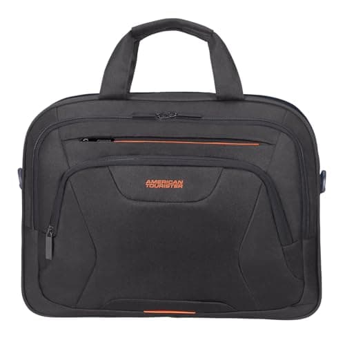 Image of American Tourister AT Work - 15.6 inch laptop bag, 42 cm, 15 L, black/orange (black/orange)
