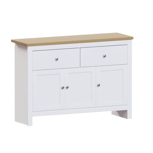 Image of Vida Designs Arlington Sideboard, Buffet Table, Cupboard Cabinet (White & Oak, 2 Drawer 3 Door)