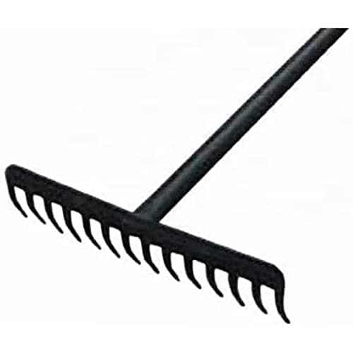 Image of tradefirst 12 Teeth Garden Rake Heavy Duty Soil Rake, Carbon Steel Rake For Gardening, Garden Rakes Metal With Steel Handle, Gardening Tools _ Black(120 x 32 x 9 )cm