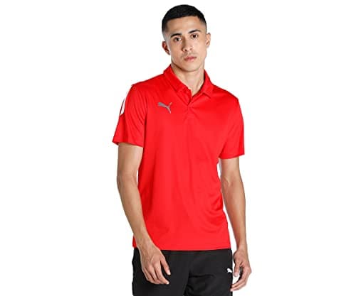 Image of PUMA Men's Teamliga Sideline Polo Shirt, Puma Red-puma White, 3XL UK