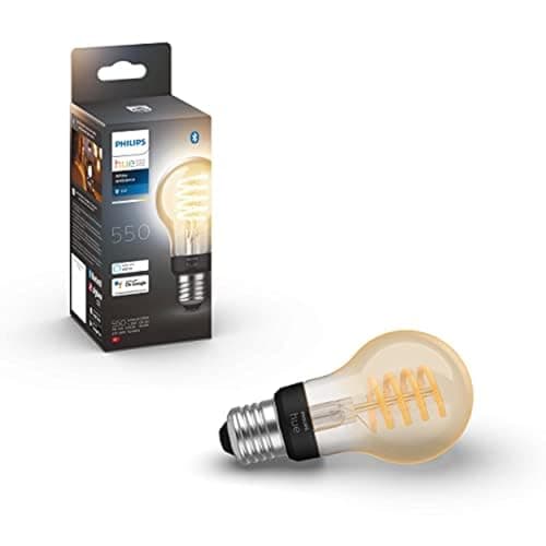 Image of Philips Hue Filament Standard Bulb A60 1-Pack - E27 - Durable LED Lighting - Warm to Cool White Light - Dimmable - Connect to Bluetooth or Hue Bridge - Works with Alexa and Google Home