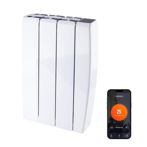 Image of TCP Smart Ceramic Panel Radiator 700W (White) – WiFi Electric Heater with App Control, Slimline Wall-Mounted Design, Energy Efficient Heating with Ceramic Core
