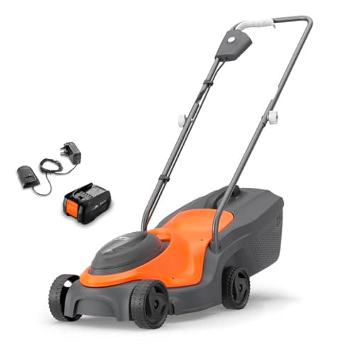 Image of Flymo 18V SimpliMow 300 4.0Ah Battery Cordless Lawnmower with Battery and Charger, Cuts up to 150m², Close to Edge Cutting, Lightweight, Easy to Empty