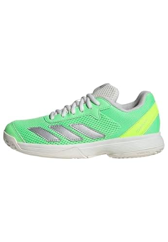 Image of adidas Unisex Kids Courtflash Kids Tennis Shoes, Pure Teal/Silver Metallic/Lucid Lemon, 5 UK