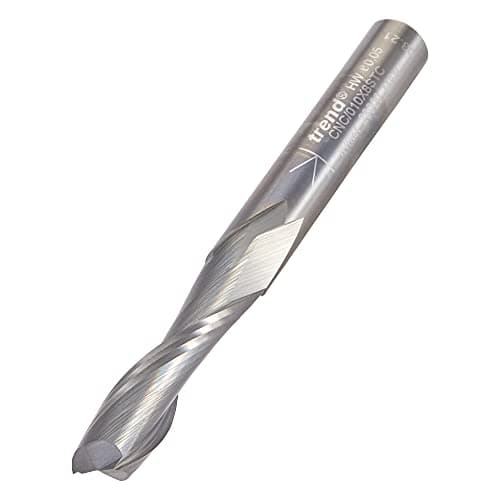 Image of Trend CNC Spiral Up-Cut Router Cutter, 8mm Shank, 8mm Cut Diameter & 32mm Cut Length, Two Flute, Solid Tungsten Carbide, CNC/010X8STC