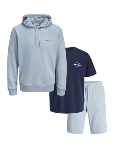 Image of JACK & JONES Jjbrandon Sweat Hood Set Mp Celestial Blue
