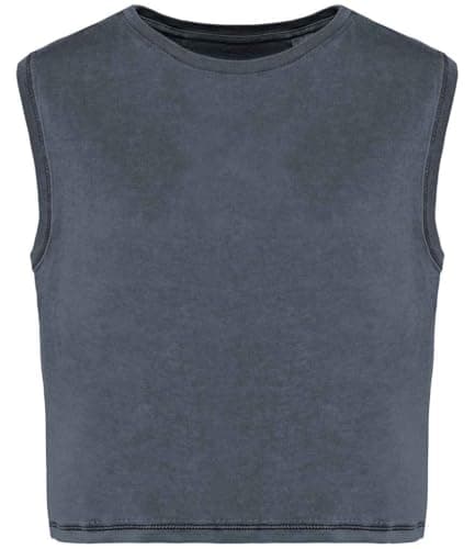 Image of Earth Wardrobe Women’s Organic Cotton Cropped Tank Top – Soft Faded Vest, Lightweight Sleeveless Summer Top, Relaxed Fit Basic