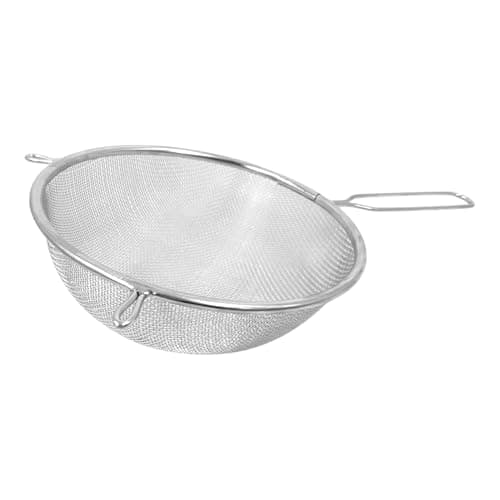 Image of Chabrias Ltd 20cm Chrome Plated Bowl Strainer – Durable Fine Mesh Sieve with Handle Ideal for Straining, draining, Washing and Wide Range of Foods, with a fine mesh for Ease of use