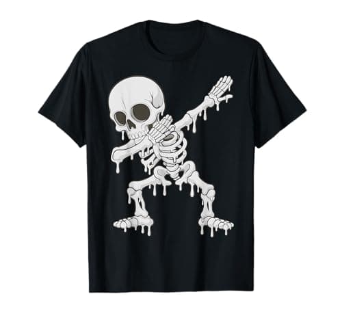 Image of Dabbing Skeleton Dab Dance Halloween Costume for Kids Boys T-Shirt