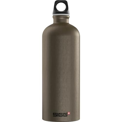 Image of Sigg - Aluminium Water Bottle - Traveller Smoked Pearl - Climate Neutral Certified - Suitable For Carbonated Beverages - Leakproof - Lightweight - BPA Free - Smoked Pearl - 1 L