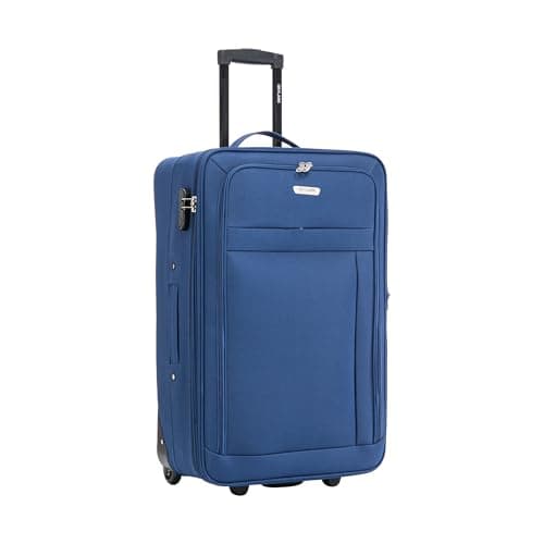Image of 26" Medium Suitcase Super Lightweight Luggage 20% Expandable Combination Lock 2 Wheel Soft Shell Hold Check in Luggage for 15 to 20kg