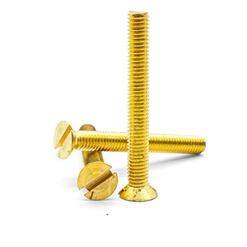 Image of Hippo Hardware M5 (5mm X 40mm) Solid Brass Slotted Countersunk Machine Screws Slot Csk Head Bolts DIN963 (Pack of 10)