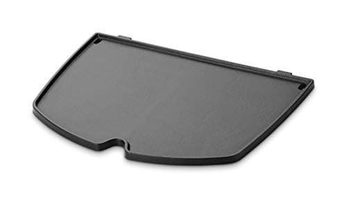 Image of Weber Q 200/2000 Series Gas Barbecue Griddle/Porcelain-Enamelled Cast Iron Grill Pan with Non-Stick Surface & Raised Edges, Durable BBQ Accessory, 1.3 x 27.5 x 39 cm, Black