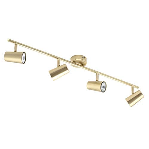 Image of LITECRAFT Chobham Spotlight Bar Adjustable GU10 Ceiling 4 Light - Satin Brass