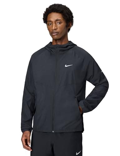 Image of Nike DD4746-010 M NK RPL MILER JKT Sweatshirt Men's BLACK/BLACK/REFLECTIVE SILV Size L