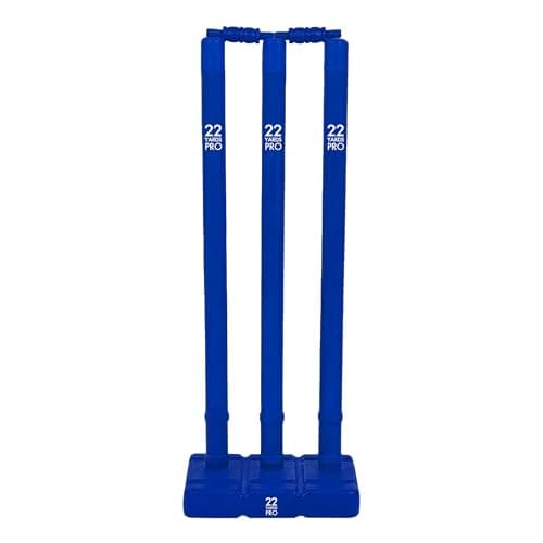 Image of 22YardsPro Cricket Stumps with Base – Durable Plastic Cricket Wickets Set with Bails, High Visibility Training Stumps for Practice, Nets & Matches