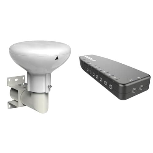 Image of SLx 27895K4 Outdoor Aerial, Digidome For TV Digital Freeview HD 360° Omni Directional Amplified Antenna & TV Signal Booster Aerial Amplifier, 6 Way Signal Distribution Amplifier with Coax Connections