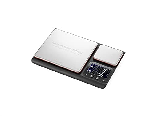 Image of Heston Blumenthal Precision Dual Platform Precision Scale by Salter, 10kg Capacity, Ultimate Accuracy Platforms, Easy-to-Read Digital Display, Measures Metric and Imperial Weight, Aquatronic Feature - Black