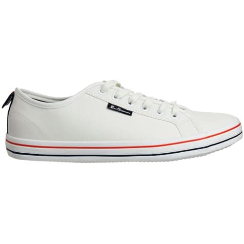 Image of Ben Sherman Lowell Low Lace-Up White Synthetic Mens Plimsolls BEN3287_059_WHT
