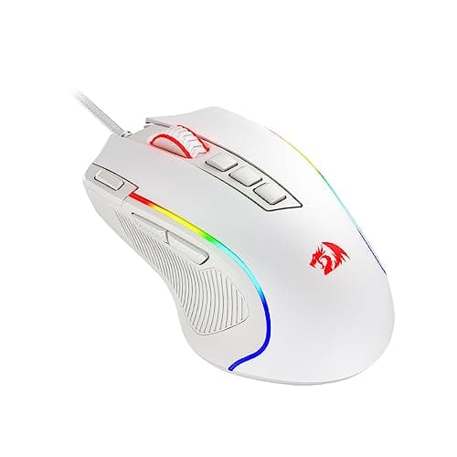 Image of Redragon M612 Predator RGB Gaming Mouse, 8000 DPI Wired Optical Gamer Mouse with 11 Programmable Buttons & 5 Backlit Modes, Software Supports DIY Keybinds Rapid Fire Button, White