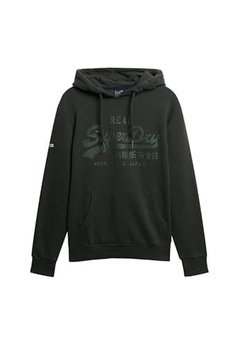 Image of Superdry Men's Colour Coordinated Vintage Logo Hoodie, Surplus Goods Olive Green, L